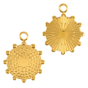 Stainless Steel - Rostfrei Stahl Anh&auml;nger 13mm Gold