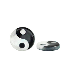 Muschel Perlen S&uuml;&szlig;wasserperlmutt Symbol Yin & Yang Black-white (Naturliche Farbe Muschel)