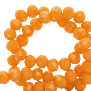 Top Glas Facett Perlen 6x4mm rondellen Tangerine orange-pearl shine coating