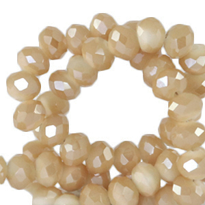 Top Glas Facett Perlen 4x3mm rondellen Chadwick brown-pearl shine coating