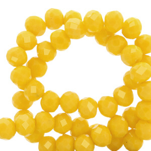 Top Glas Facett Perlen 4x3mm rondellen Yellow flash-pearl shine coating