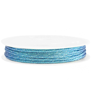 Makramee Band geflochten 1mm Azure blue metallic