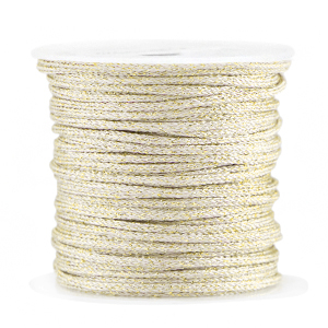 Makramee Band geflochten 2mm Gold-ivory