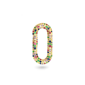 Zirkonia Rainbow Zwischenst&uuml;ck Oval Gold