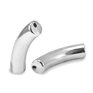 Acryl perlen Tube Silver