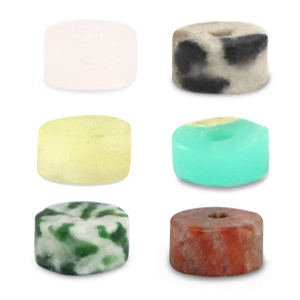 Natursteinperlen Mix Disc 4x2mm Multicolour red green