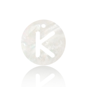 Muschel Anh&auml;nger S&uuml;&szlig;wasserperlmutt Buchstaben K White (Naturliche Farbe Muschel)
