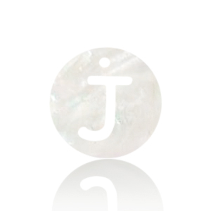 Muschel Anh&auml;nger S&uuml;&szlig;wasserperlmutt Buchstaben J White (Naturliche Farbe Muschel)