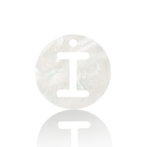 Muschel Anh&auml;nger S&uuml;&szlig;wasserperlmutt Buchstaben I White (Naturliche Farbe Muschel)