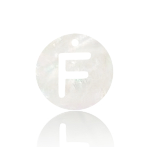 Muschel Anh&auml;nger S&uuml;&szlig;wasserperlmutt Buchstaben F White (Naturliche Farbe Muschel)