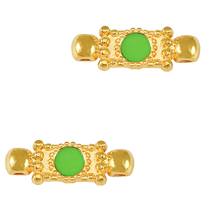Metall Anh&auml;nger DQ Zwischenst&uuml;ck Gold-neon green (nikkelvrij)