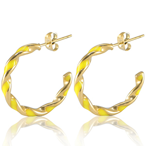 Ohrringe aus Stainless Steel - Rostfreiem Stahl Neon yellow-gold