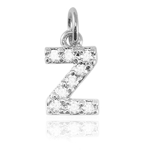 Brass TQ Metall Anh&auml;nger initial Z Silver