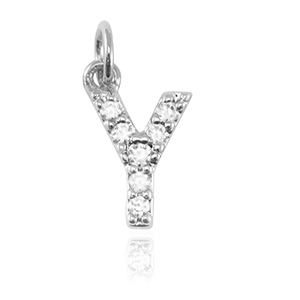 Brass TQ Metall Anh&auml;nger initial Y Silver