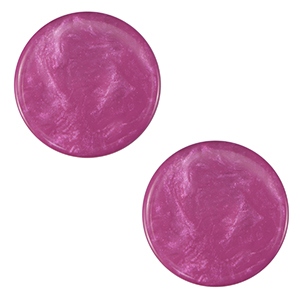 20 mm flach Cabochon Polaris Elements Jais Anemone pink