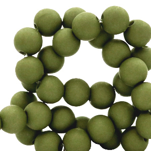 6 mm Acrylperlen Olive green
