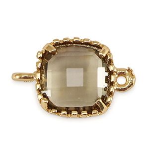 Kristallglas Zwischenst&uuml;cke Viereck Black diamond-gold