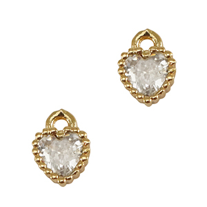 Anh&auml;nger Kristallglas Herz Crystal-gold