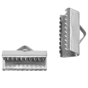 Stainless Steel - Rostfrei Stahl Schmuckzubeh&ouml;r Lintklemme 13mm Silver
