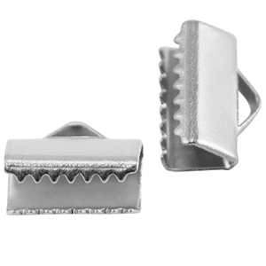 Stainless Steel - Rostfrei Stahl Schmuckzubeh&ouml;r Lintklemme 10mm Silver