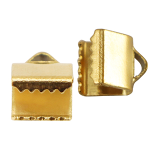 Stainless Steel - Rostfrei Stahl Schmuckzubeh&ouml;r Lintklemme 6mm Gold