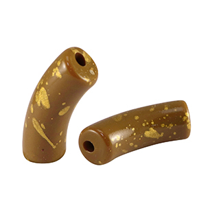Acryl perlen Tube shiny Brown-gold