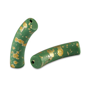 Acryl perlen Tube matt Dark green-gold