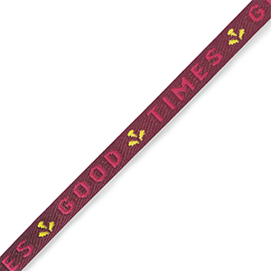 Schmuckband mit Text "good times" Purple-pink
