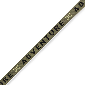 Schmuckband mit Text "adventure" Olive green-black