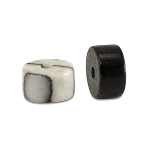 Natursteinperlen Jaspis Disc 4x2mm Black-white