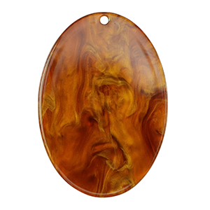 Resin Anh&auml;nger Oval Topaz brown