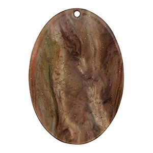 Resin Anh&auml;nger Oval Glitzer Multicolor brown