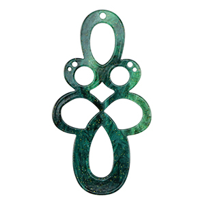 Resin Anh&auml;nger Barock Glitzer Multicolor green