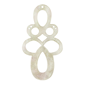 Resin Anh&auml;nger Barock Glitzer Cashmere white