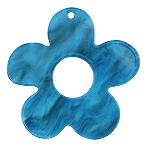 Resin Anh&auml;nger Blume Prussian blue