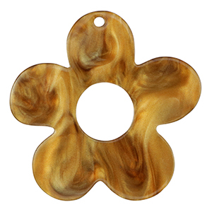 Resin Anh&auml;nger Blume Harvest orange-brown