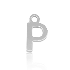 Stainless Steel - Rostfrei Stahl Anh&auml;nger Initial P Silver