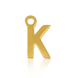 Stainless Steel - Rostfrei Stahl Anh&auml;nger Initial K Gold