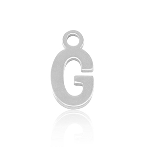 Stainless Steel - Rostfrei Stahl Anh&auml;nger Initial G Silver