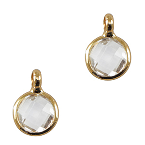 Anh&auml;nger Kristallglas 7mm Crystal-gold