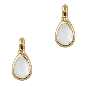 Anh&auml;nger Kristallglas Tropfen Crystal-gold