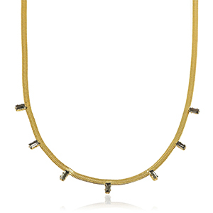 Snake Ketten aus Stainless Steel - Rostfreiem Stahl Crystal Gold-black