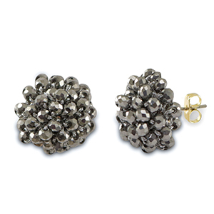 Top Facett Perlen Ohrringe mit &Ouml;se Silver