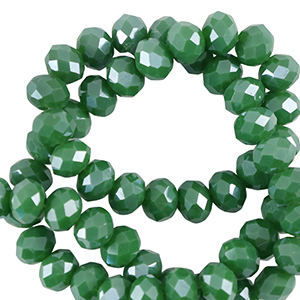 Top Glas Facett Perlen 4x3mm rondellen Nile green-pearl shine coating