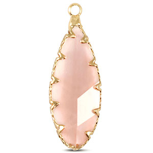 Anh&auml;nger Kristallglas Oval Pink-gold