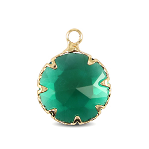Anh&auml;nger Kristallglas 13mm Classic green-gold
