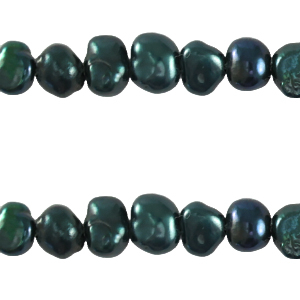 S&uuml;sswasserperlen Nugget 4-5mm Peacock blue