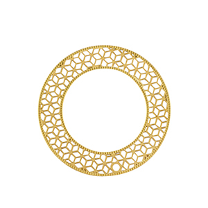 Stainless Steel - Rostfrei Stahl Anh&auml;nger Bohemian 31mm Gold