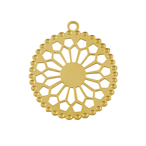 Stainless Steel - Rostfrei Stahl Anh&auml;nger Bohemian 20mm Gold