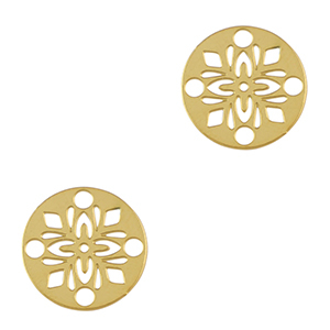 Stainless Steel - Rostfrei Stahl Anh&auml;nger Zwischenst&uuml;ck Bohemian 14mm Gold